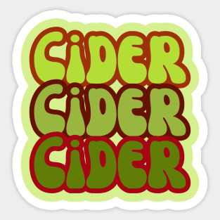 Cider, Cider, Cider Retro Groovy Pop Lime Green Style Sticker